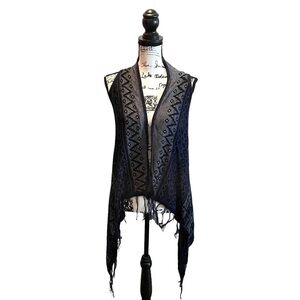 Miami Francesca Knit Sweater vest Navy Blue Size Medium NWT Tribal Festival